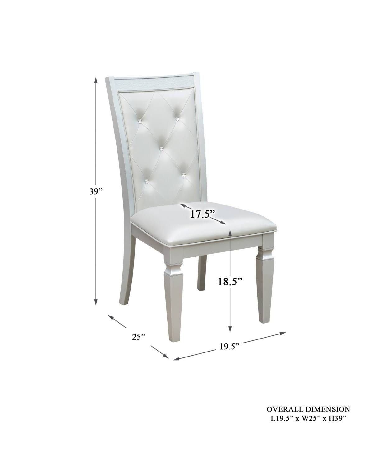 Silver Side Chair Set of 2 L51366