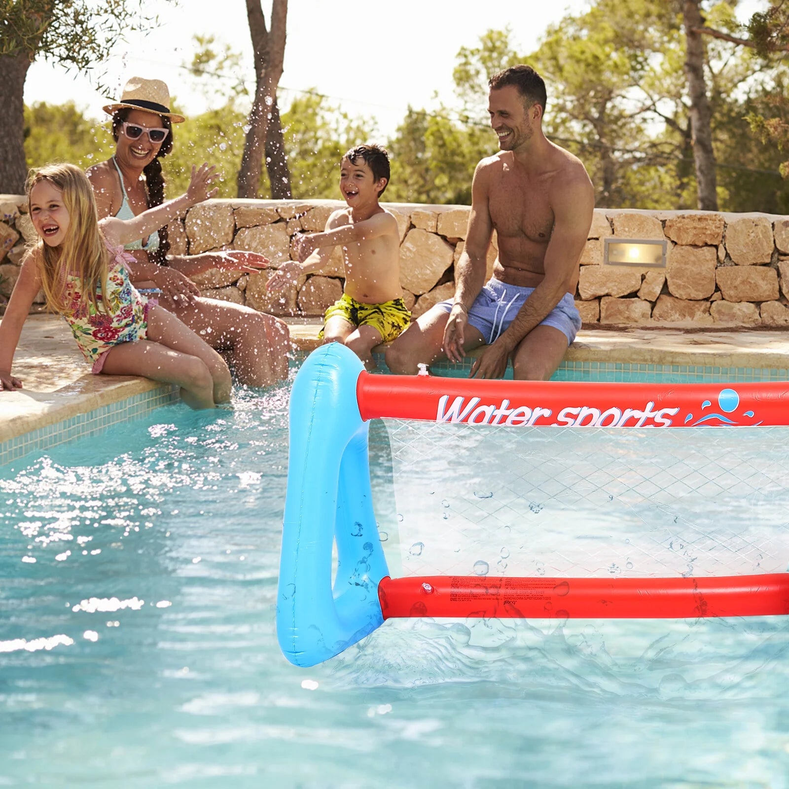 Inflatable Pool Float Set with Volleyball Net and Volleyballs U66111