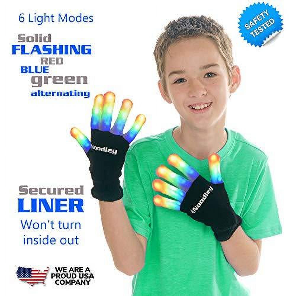 Purple LED Light Gloves and Beanie Hat Set Q4959