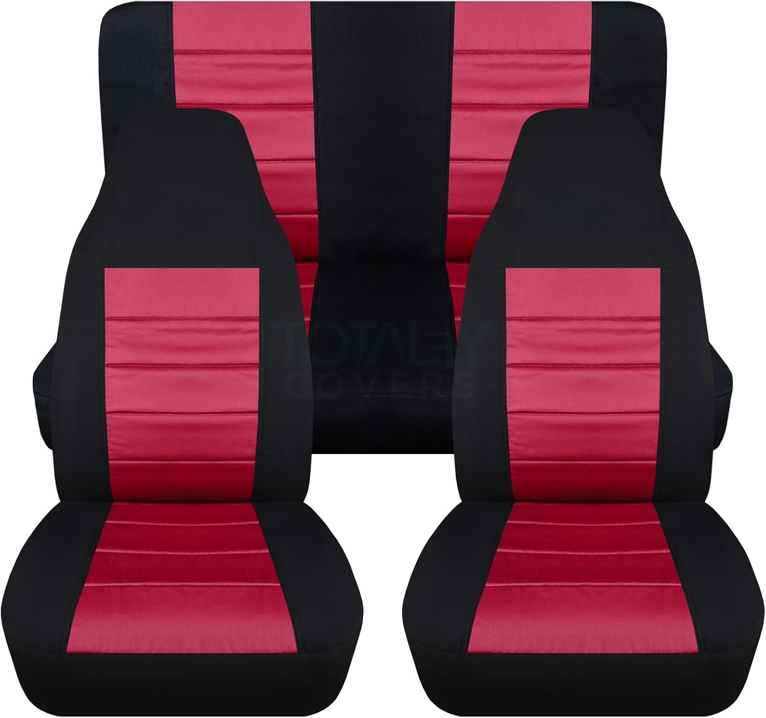 Black & Yellow Full Set Front & Rear Seat Covers for 2-Door Jeep Wrangler TJ T387172