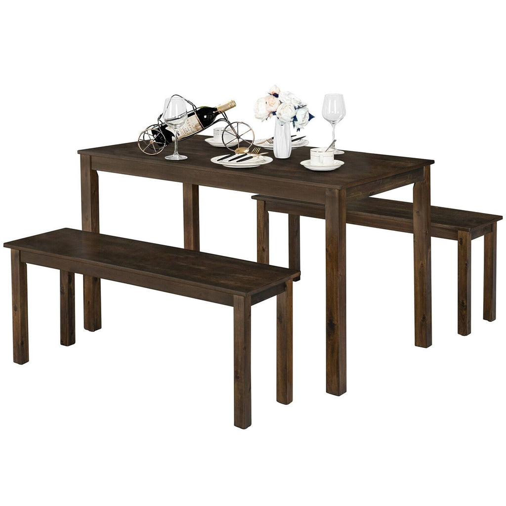 3pcs Dining Table with 2 Benches O234120
