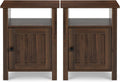 Set of 2 Wood Nightstand with Cabinet & Open Shelf P44775