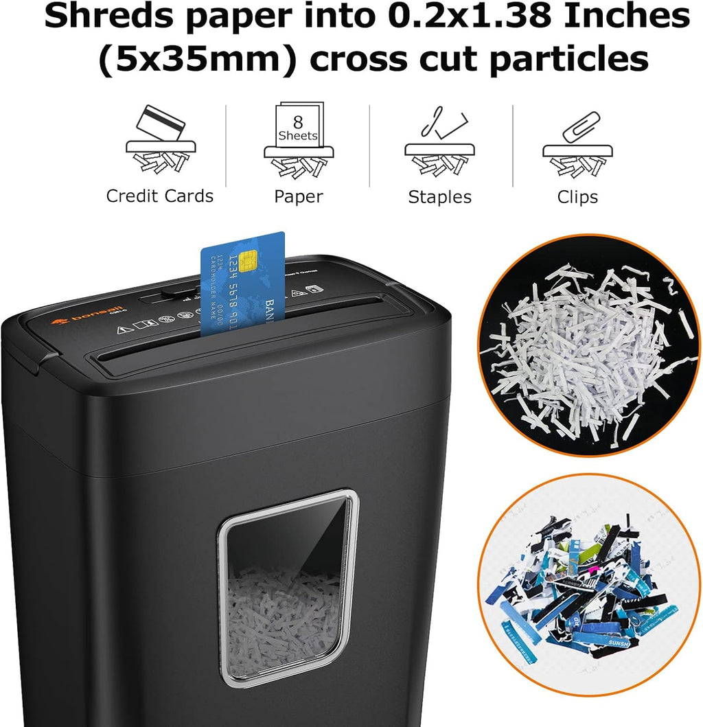 8-Sheet Crosscut Paper Shredder with 4.2 Gallon Wastebasket, Pack of 2 M59755