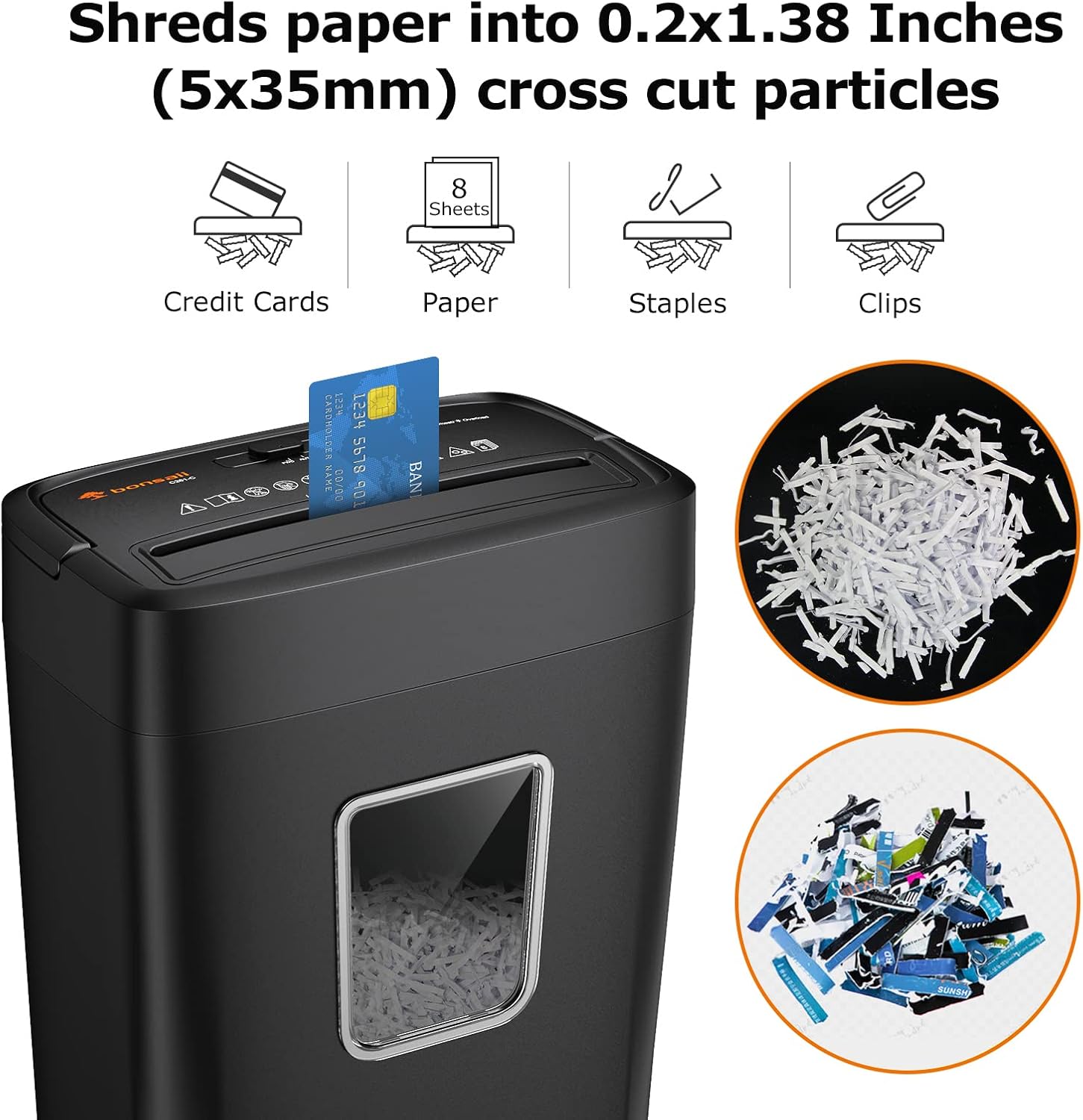 8-Sheet Crosscut Paper Shredder with 4.2 Gallon Wastebasket, Pack of 2 M59755
