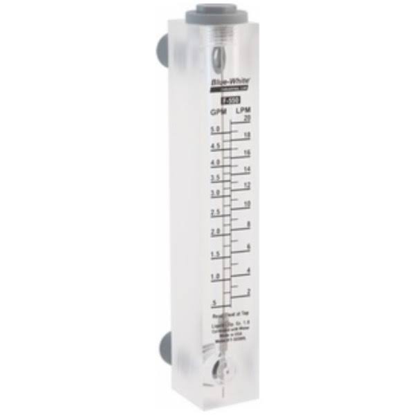 Blue and White 1 - 10 GPM Flow Meter F604