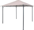 10 x 10 Foot Steel Gazebo with Gray Polyester Canopy Roof and Black Metal Frame K894