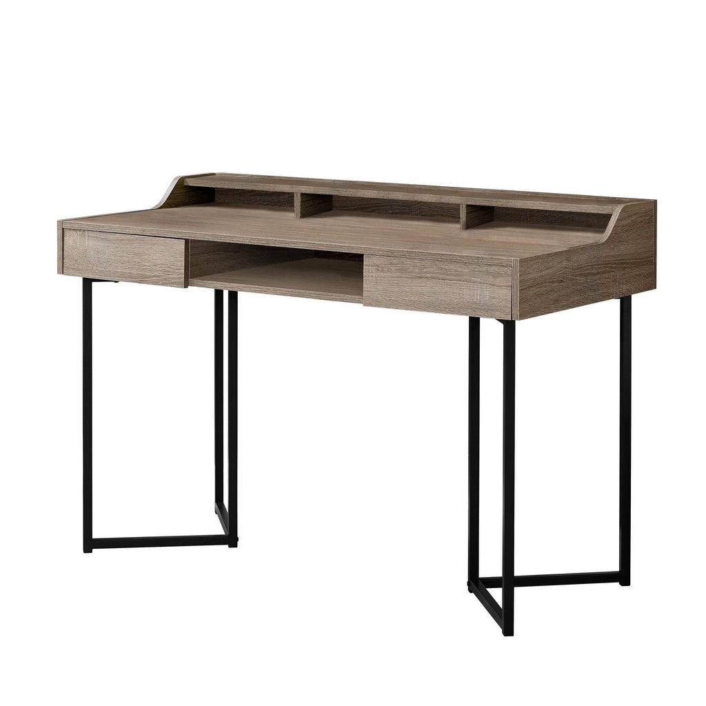 Dark Taupe Black Metal Computer Desk M649706
