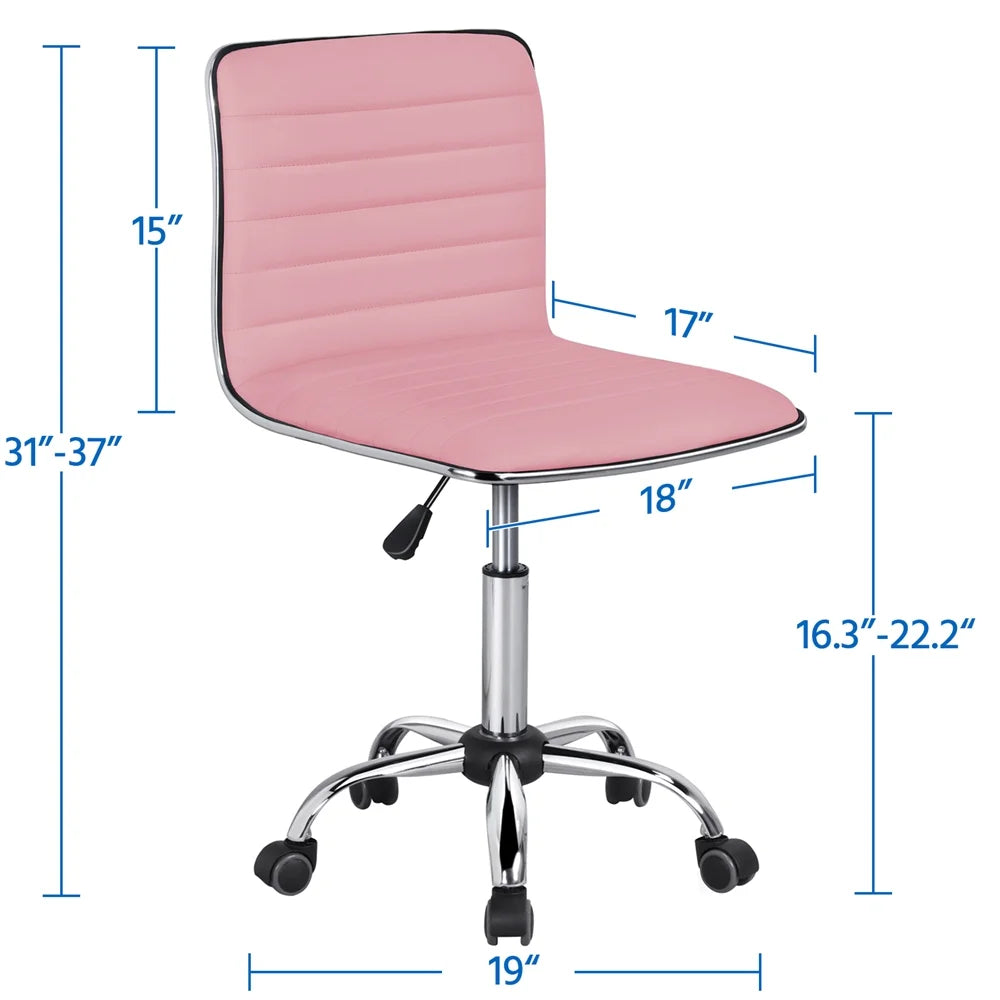Pink Swivel Task Chair with Adjustable Height Q725751