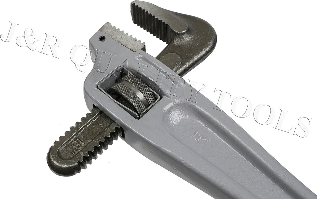 18" Offset Pipe Wrench, 3-1/2" Jaw Capacity, Alloy Steel Jaws, Aluminum Handle, Pack of 2 N490248