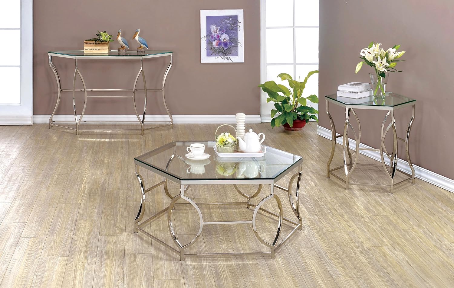 Chrome Geometric Coffee Table D66458