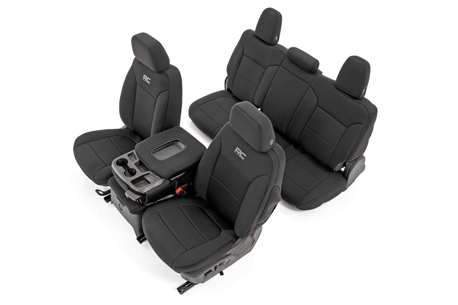 Black Neoprene Seat Covers Front and Rear S6557