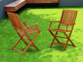 Solid Acacia Wood Folding Arm Chair Set of Two Z858131