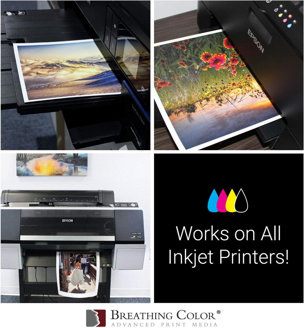 Crystalline Satin Bright White Poly-Cotton Inkjet Canvas 17in x 22in 25 Sheets J2550