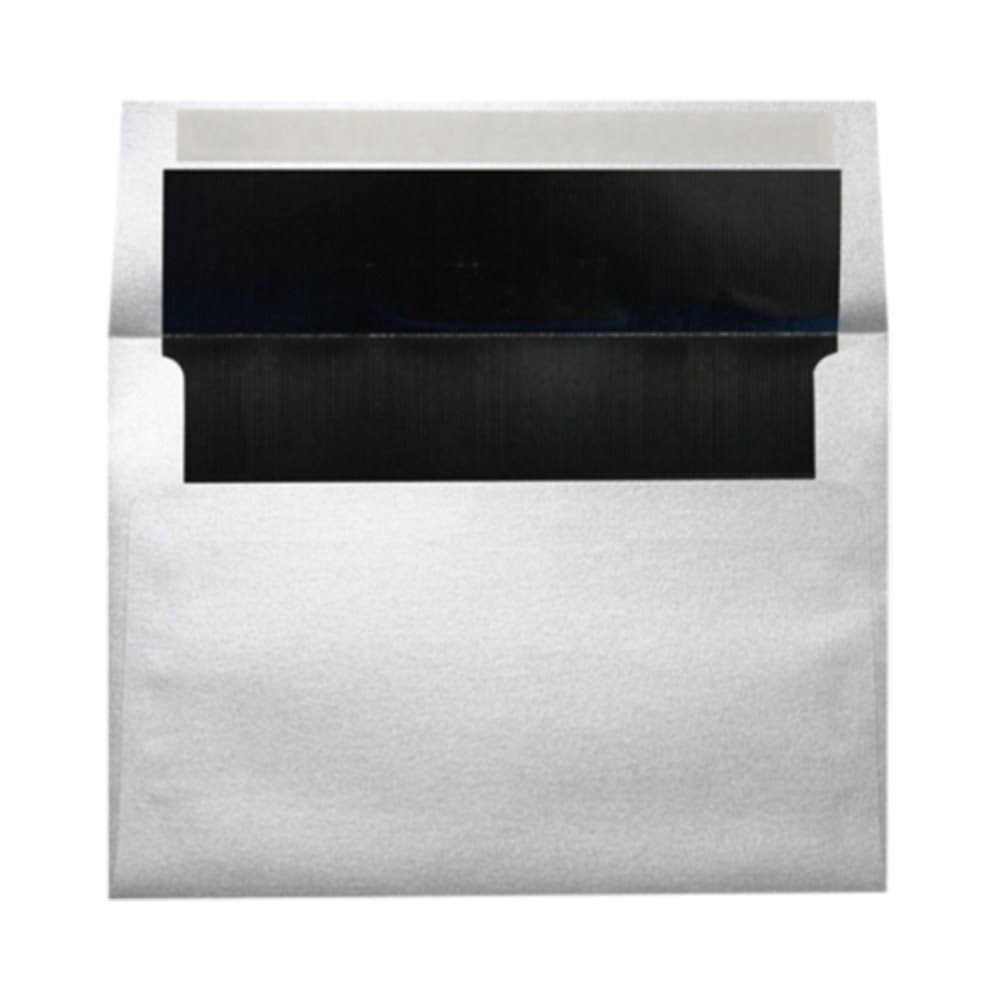 Foil-Lined Invitation Envelopes A4, Peel & Press Closure, Silver/Black, Pack of 1,000 W6650