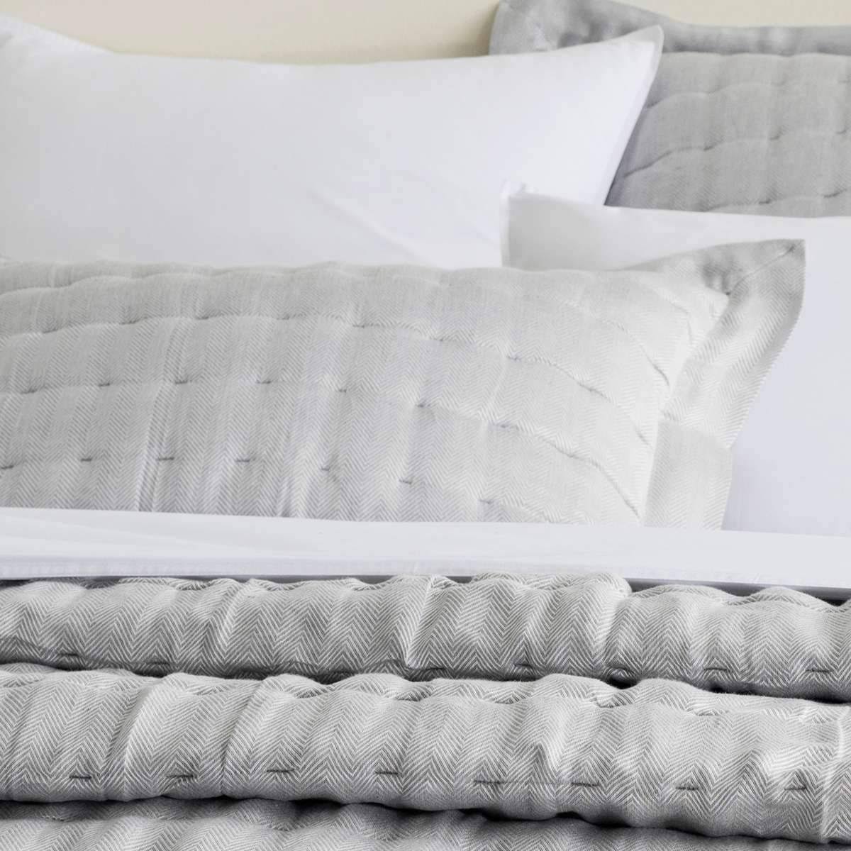 King Grey Quilted Sham K80086
