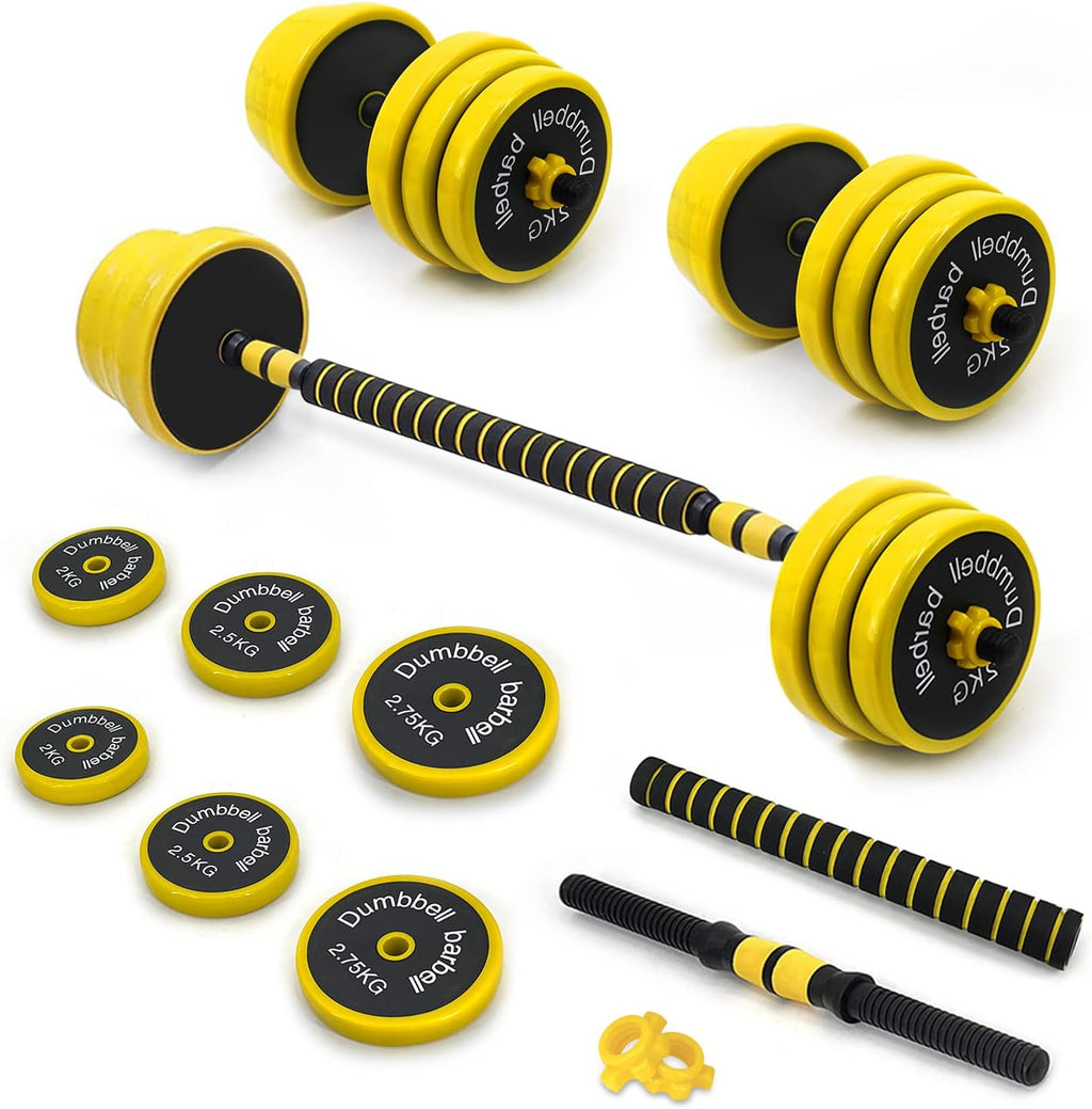 Adjustable Dumbbells Set with Connector, 44 to 66 Lbs, Cast Iron D972
