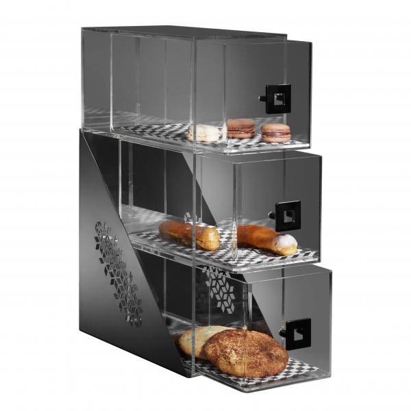 Black Matte 3 Drawers Bakery Display Case N857