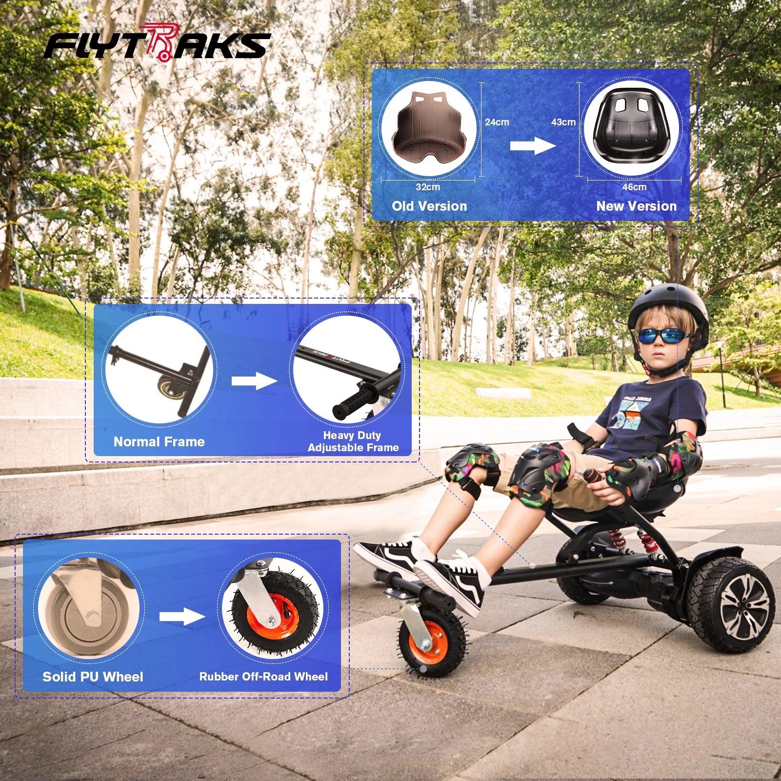 Hoverboard with Seat Attachment, Balancing Scooter L586763