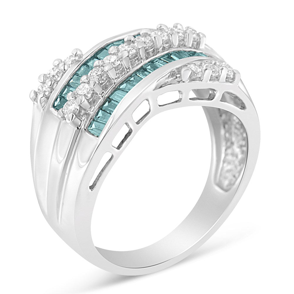 14k White Gold Diamond Band Ring Y1098