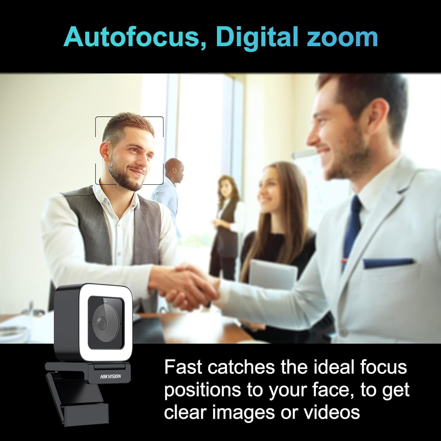 2K HD Webcam with Light Microphone, Autofocus, 30fps Type C USB2.0, with Tripod V2373