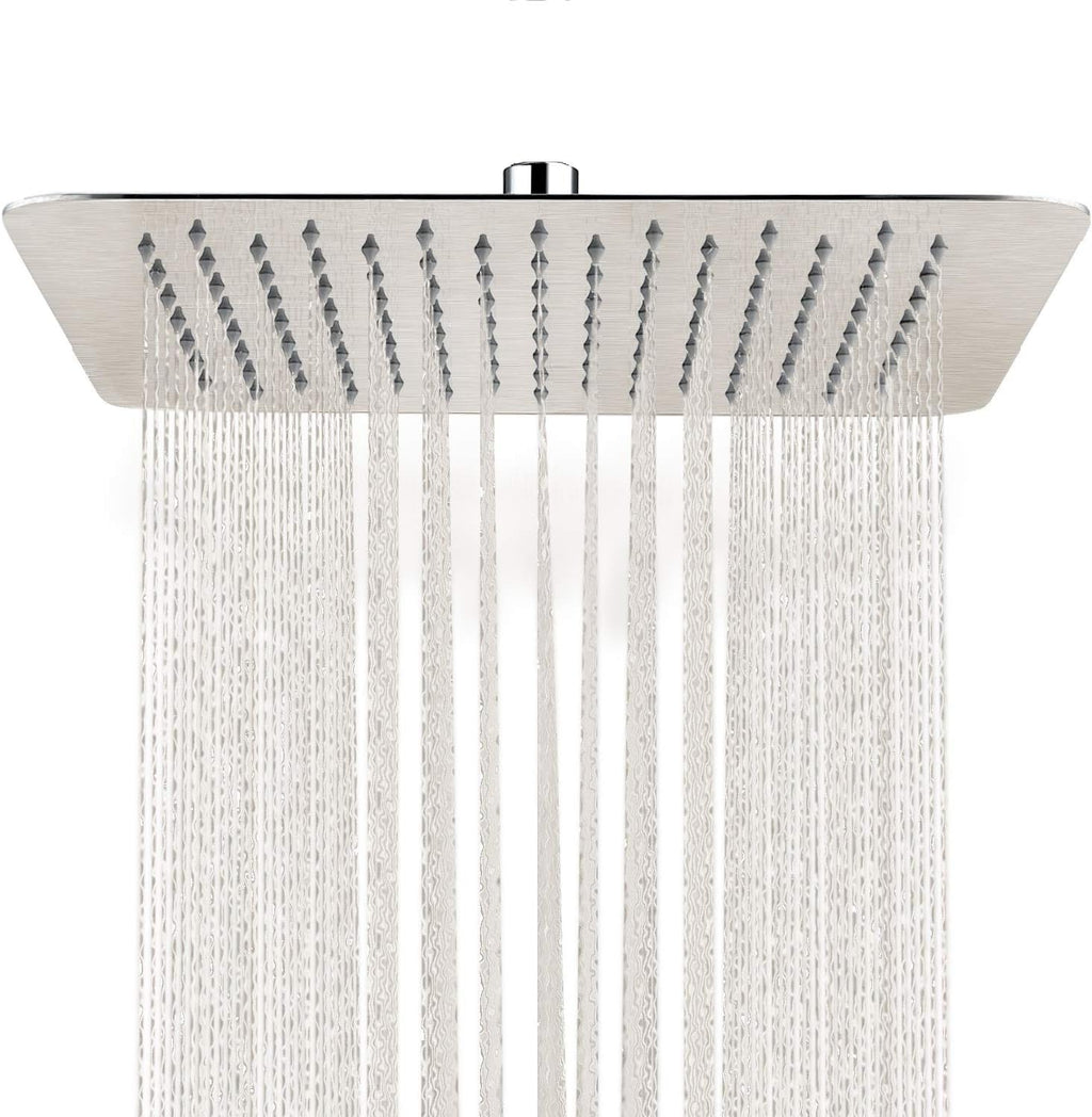 16 Inch Square Stainless Steel Shower Head Polished Chrome 2.5 Gpm Pack of 2 C7346