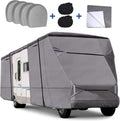 Upgraded Waterproof 500D RV Cover with 4 Tire Covers, Gutter Cover B5225