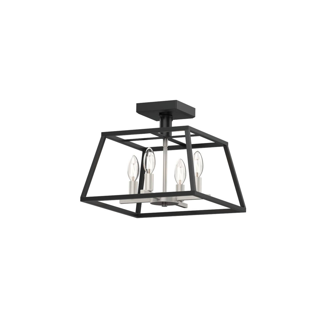 Satin Nickel-Graphite Semi Flush Mount Light D722426