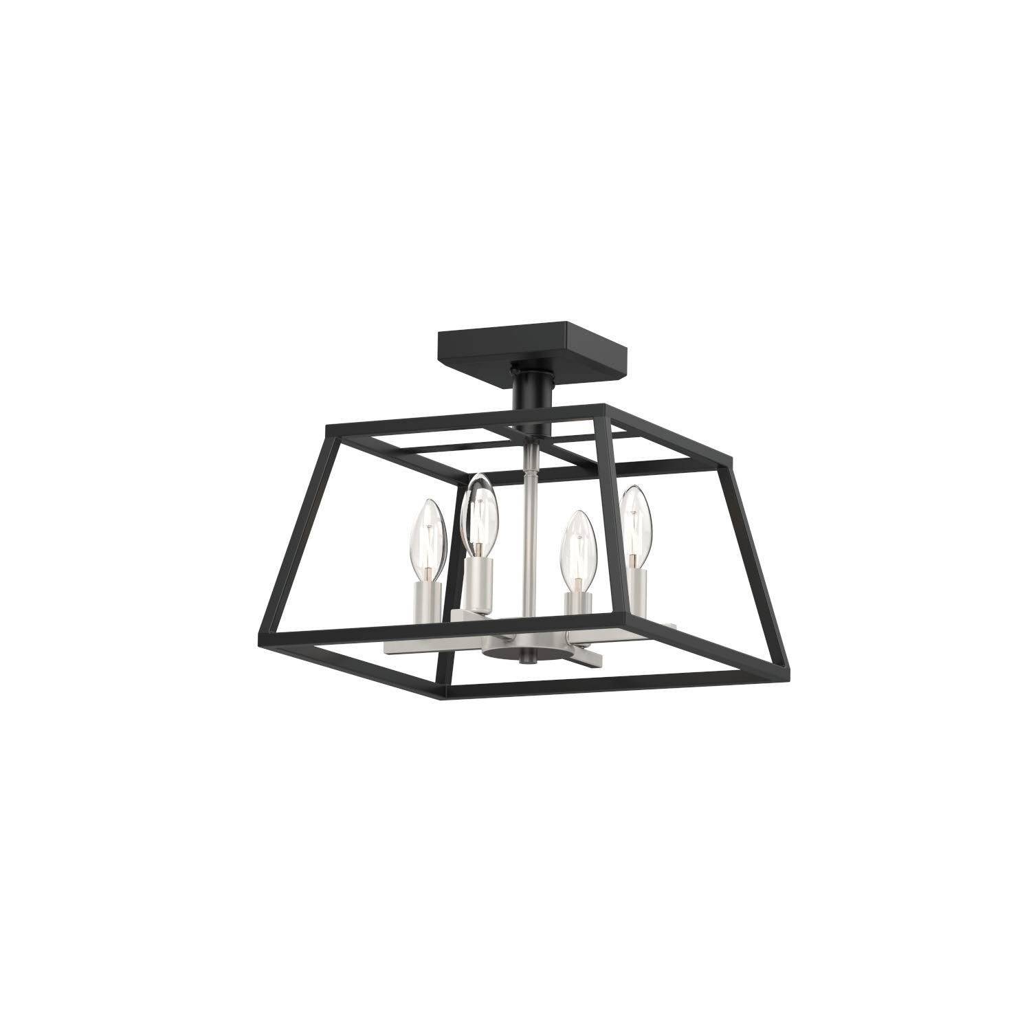 Satin Nickel-Graphite Semi Flush Mount Light D722426