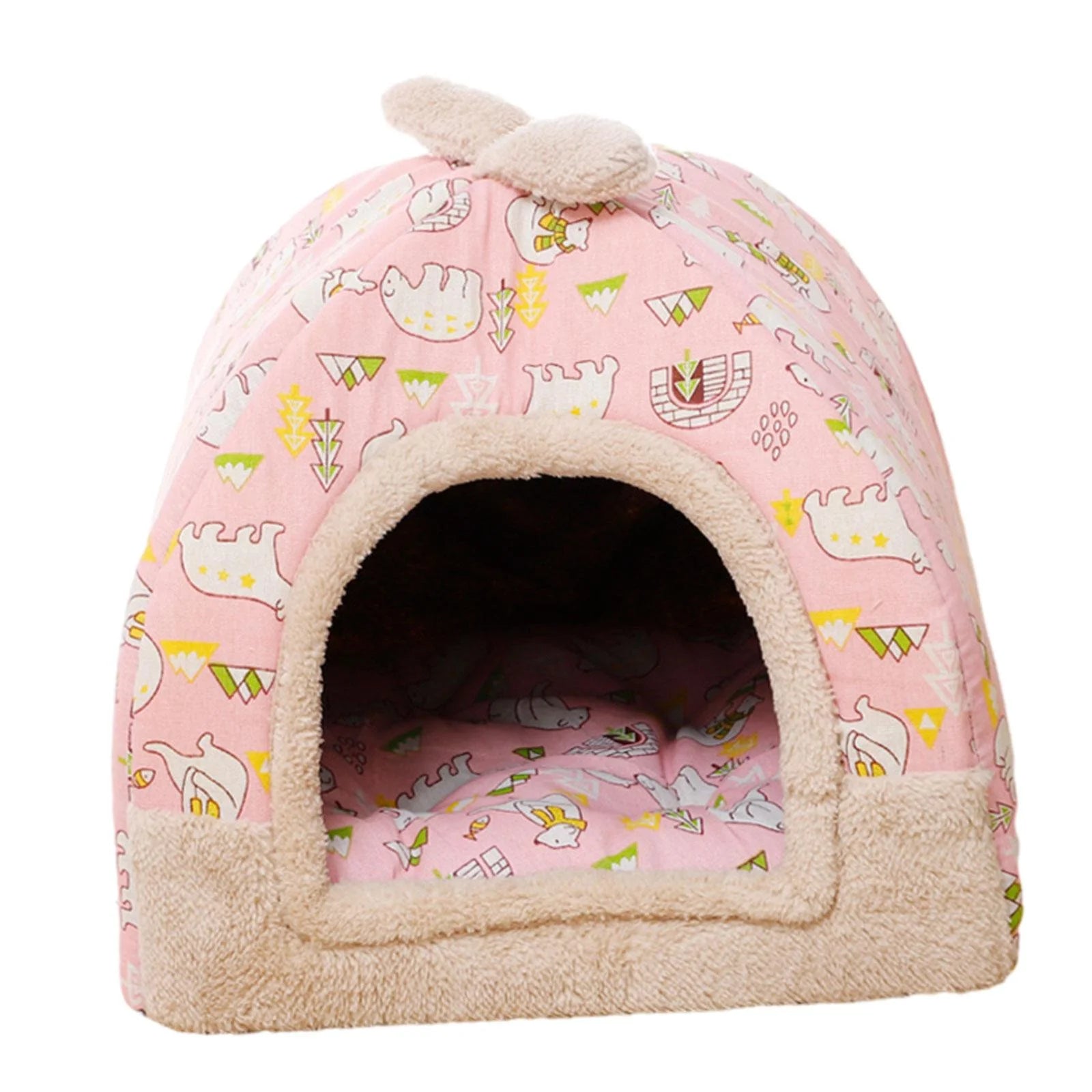 Pink Cat Tent Cave Bed with Inner Cushion L1501