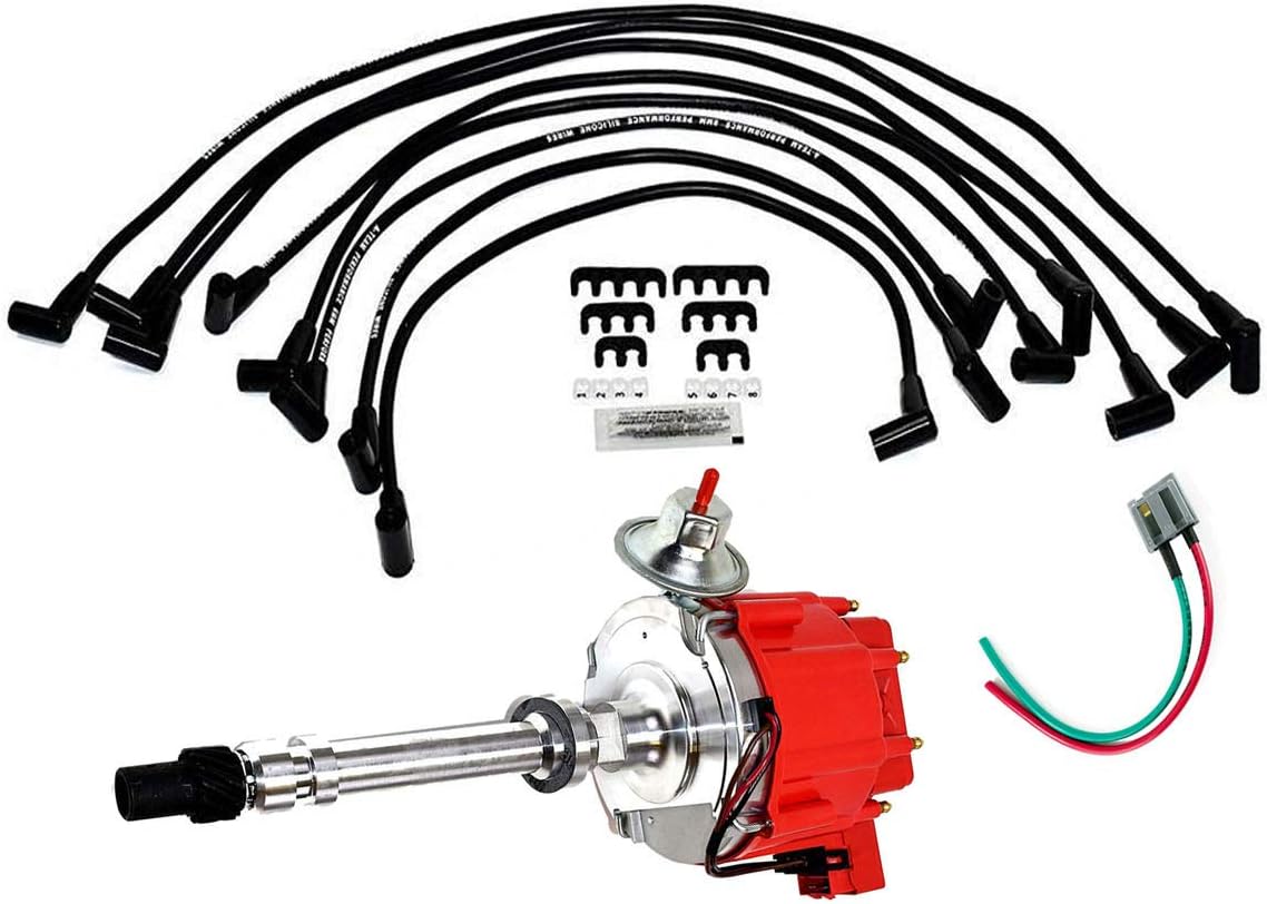 HEI Distributor Complete Kit with Spark Plug Wires and Pigtail Harness W8934
