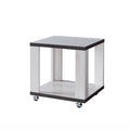 White and Gray MDF End Table with Wooden Open Bottom Shelf G572435