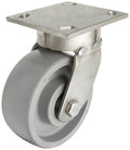 Plate Caster Swivel Kingpinless Elastomer Wheel Ball Bearing 1200 lbs Capacity 5 Dia Width 6-1 Mount Height M727415