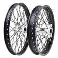 Black Rim Black Spoke White Hub Front and Rear Wheel C6539