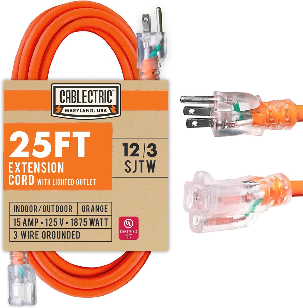 100 Ft 12/3 SJTW Heavy Duty Orange Extension Cord G735