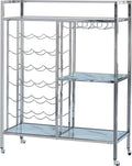 Chrome Glass Shelf Serving Cart B534946