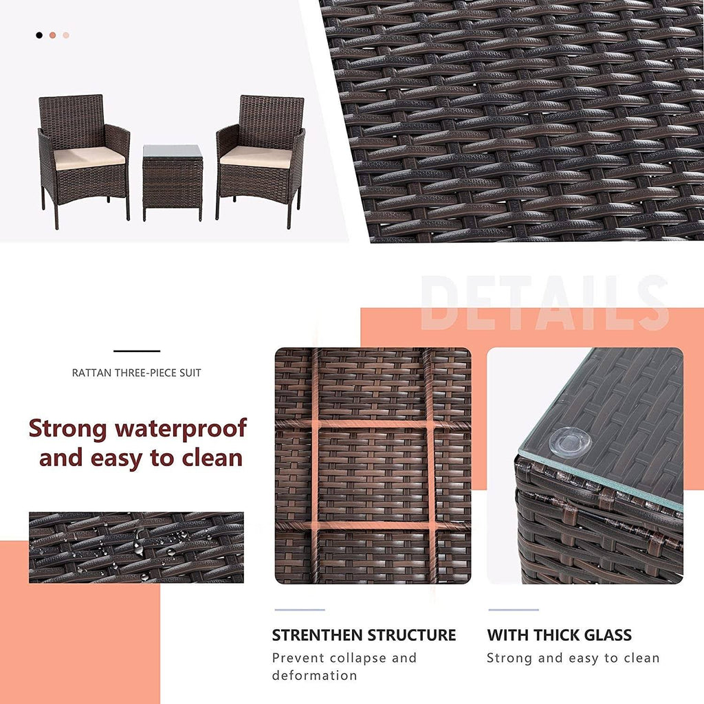 Gray 3 Piece Wicker Patio Chair Set C101858