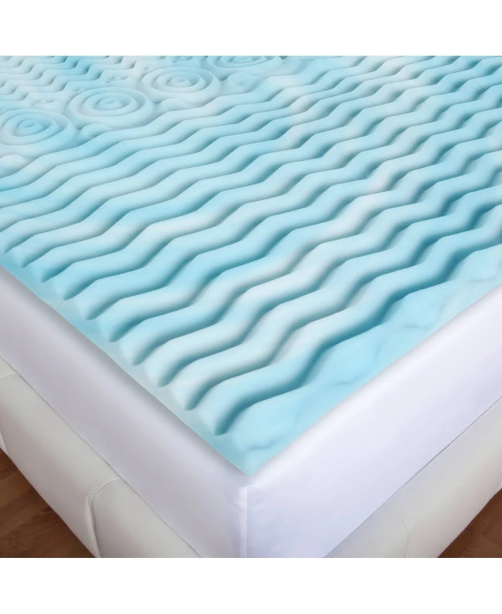 Twin XL 5-Zone Orthopedic Foam Mattress Topper Blue Y173286