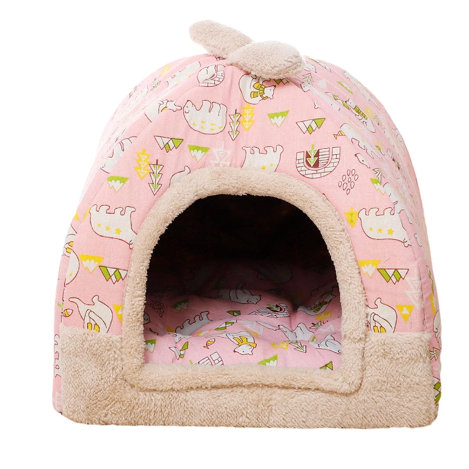 Pink Cat Tent Cave Bed with Inner Cushion L1501