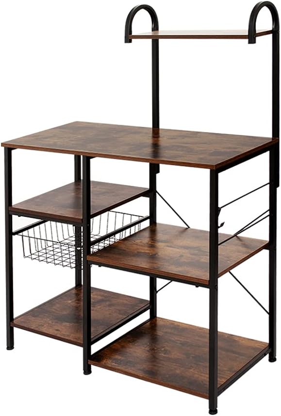 Light Walnut Kitchen Cart with Wooden Top S82814