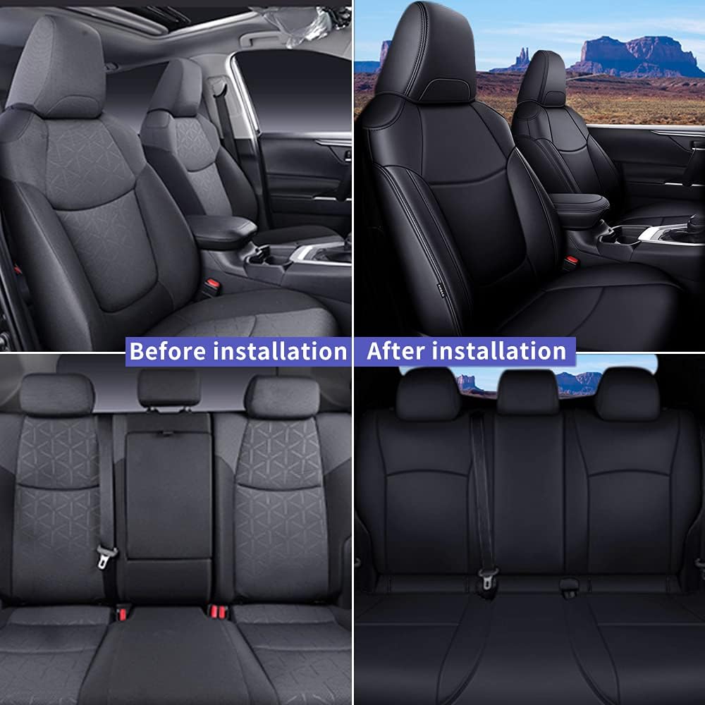 Faux Leather Waterproof Full Set Car Seat Covers T9210