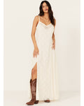 Ivory Maxi Lace Slip Dress Y51127