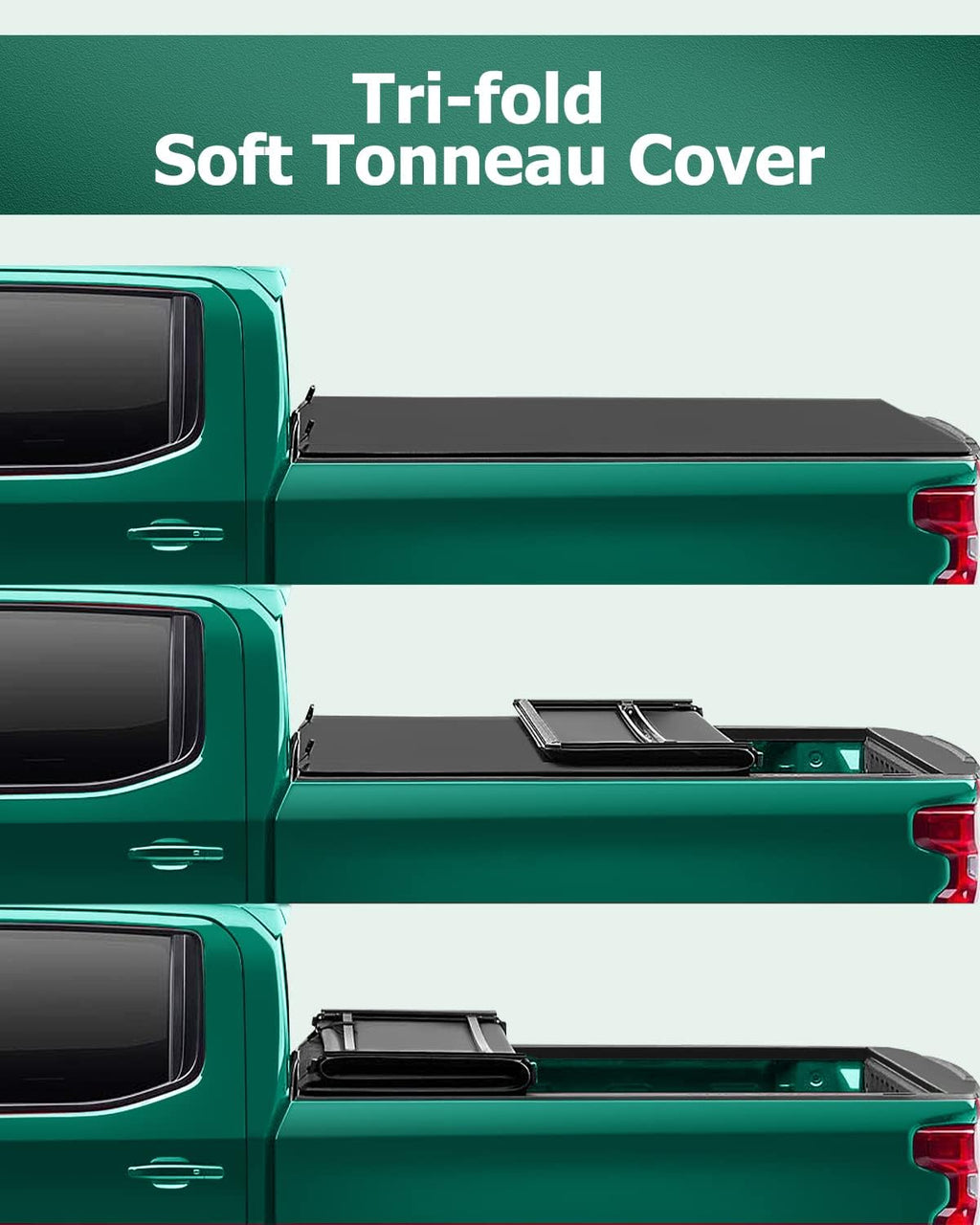 Truck Bed Cover Kit Soft Tri-Fold Tonneau Cover G39886
