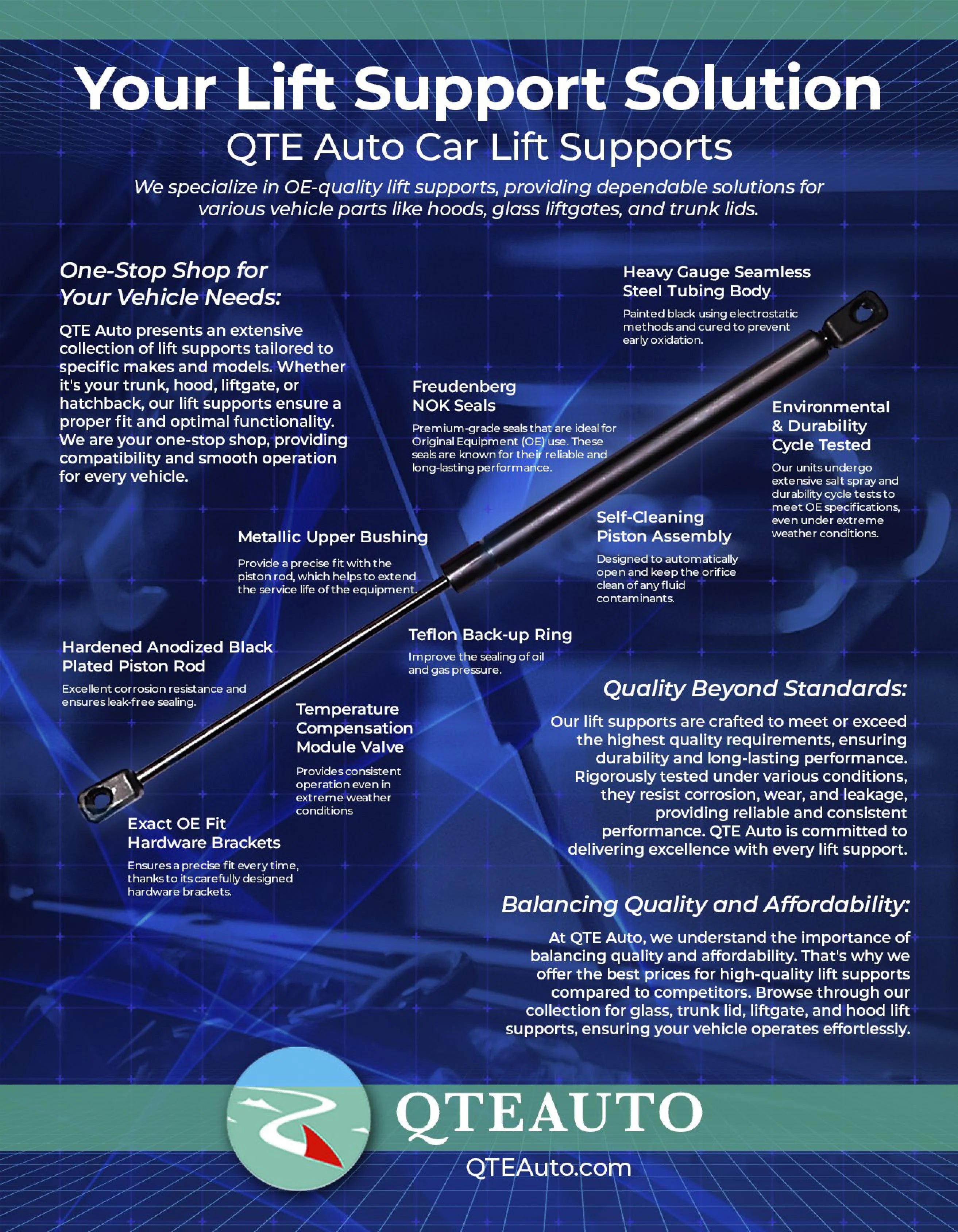 Pair of 2 Rear Tailgate Lift Support for Plymouth Colt Wagon 4 Door A26609