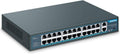 26 Port PoE Switch, 24 PoE+ Port 100Mbps, 2 Uplink Gigabit, 400W Rackmount Unmanaged Switch V8271
