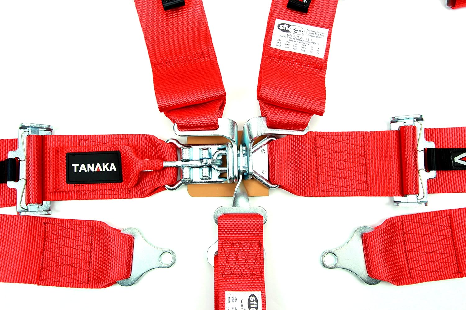 Red 5-Point Safety Harness Set with Shoulder Pads, Pack of 2 F359463