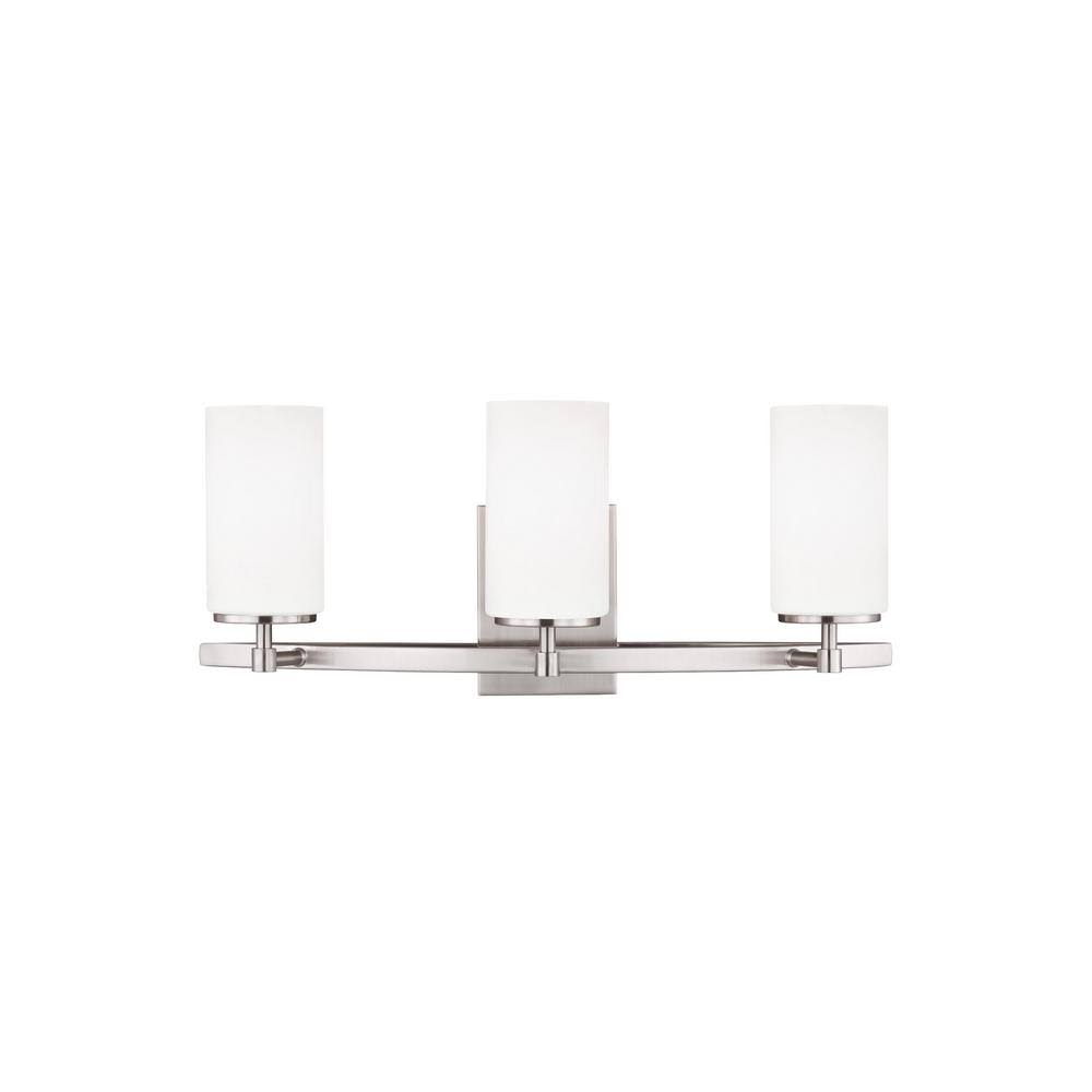 3-Light Brushed Nickel Bath Light E8504
