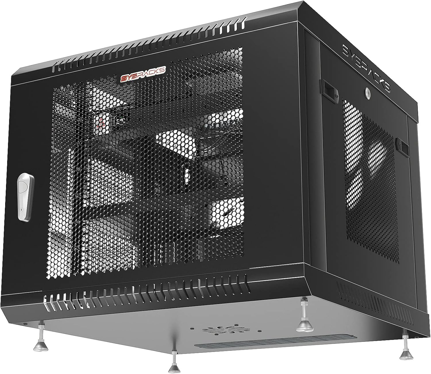 Locking Wall Mount Server Rack Cabinet 9U with Casters and Shelf D791