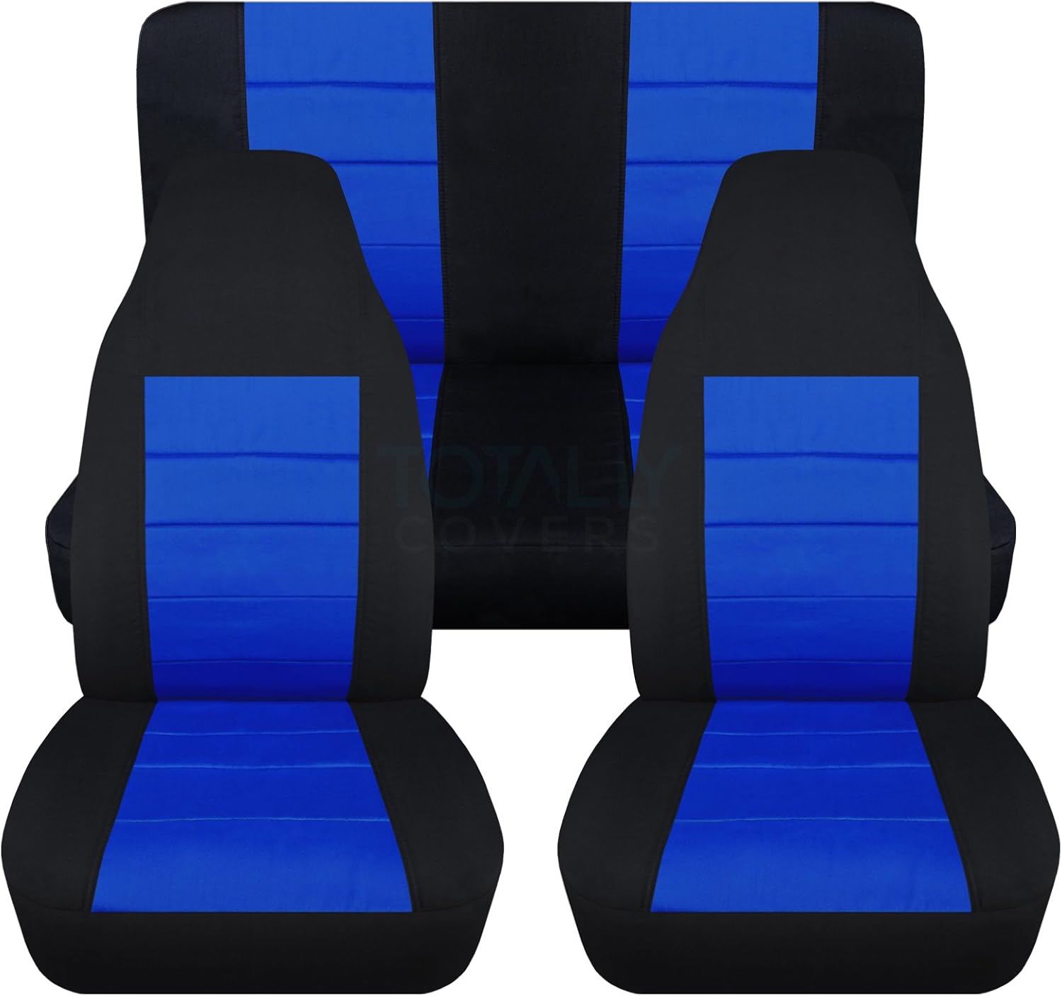 Black & Yellow Full Set Front & Rear Seat Covers for 2-Door Jeep Wrangler TJ T387172