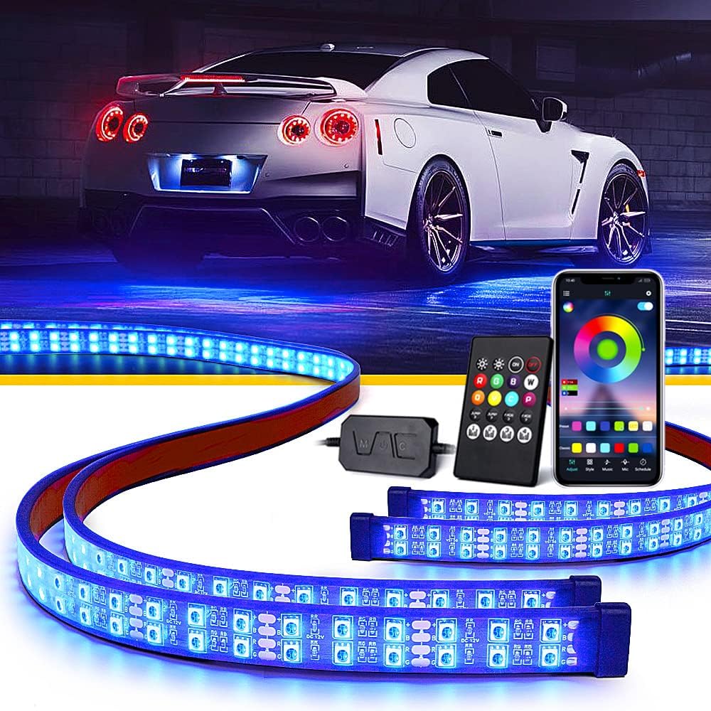 Car Underglow Lights Kit, RGB LED Neon Lights with Wireless Remote & App Control, 4PCS Q82251
