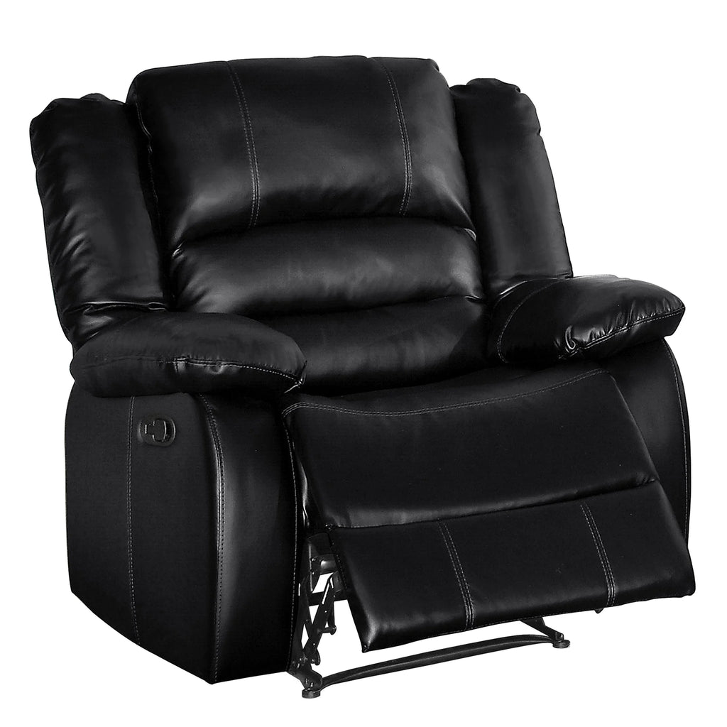 Black Faux Leather Reclining Chair F90426